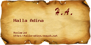 Halla Adina névjegykártya